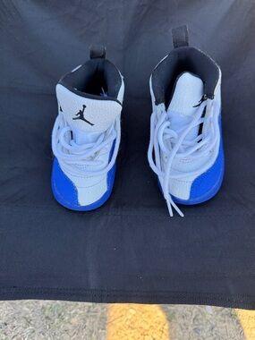 Nike Baby Jordan Blue and White High-Top Sneakers
